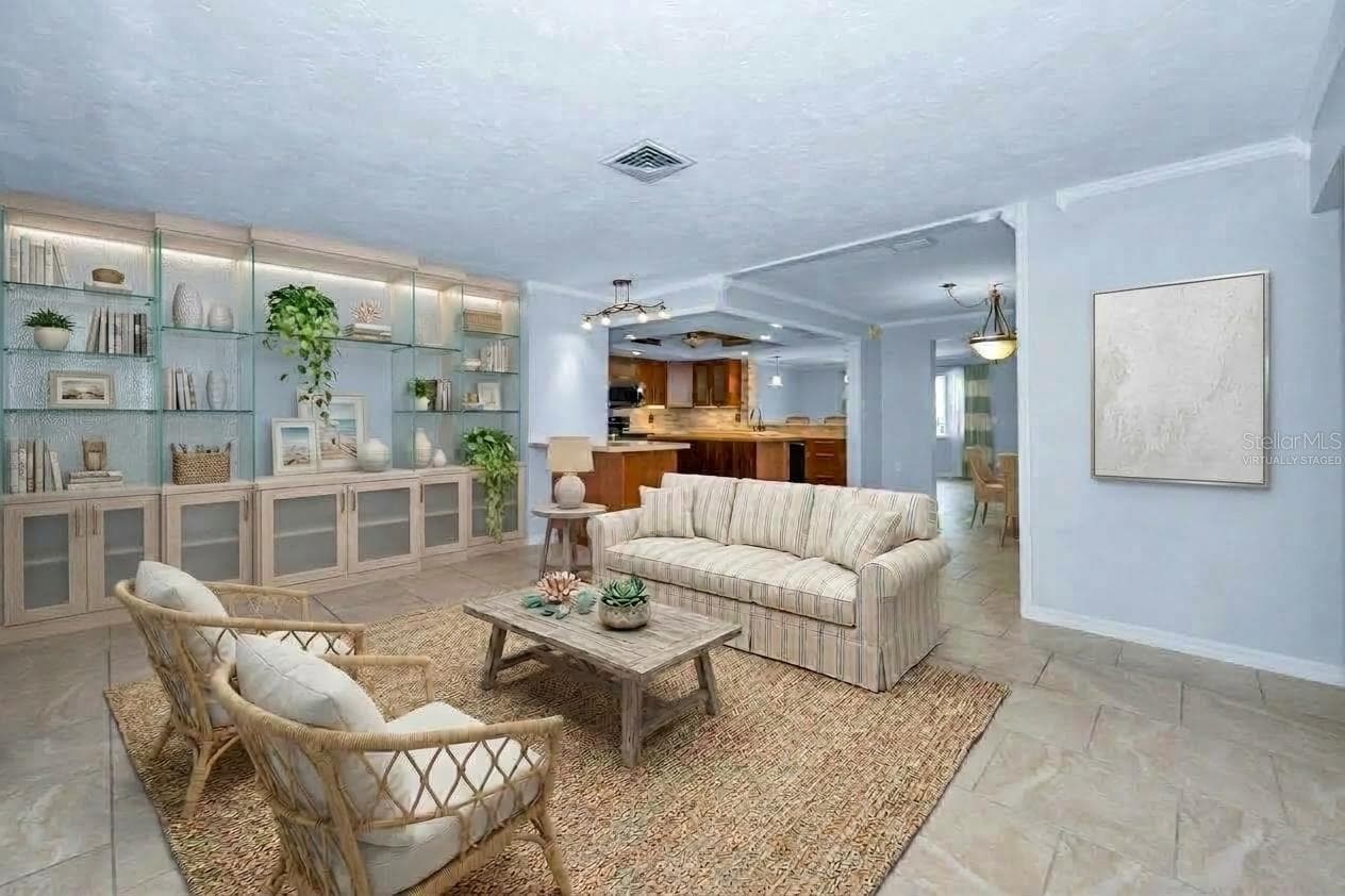Virtually Staged Living Room looking into the Kitchen - 13760 87TH PL, SEMINOLE
