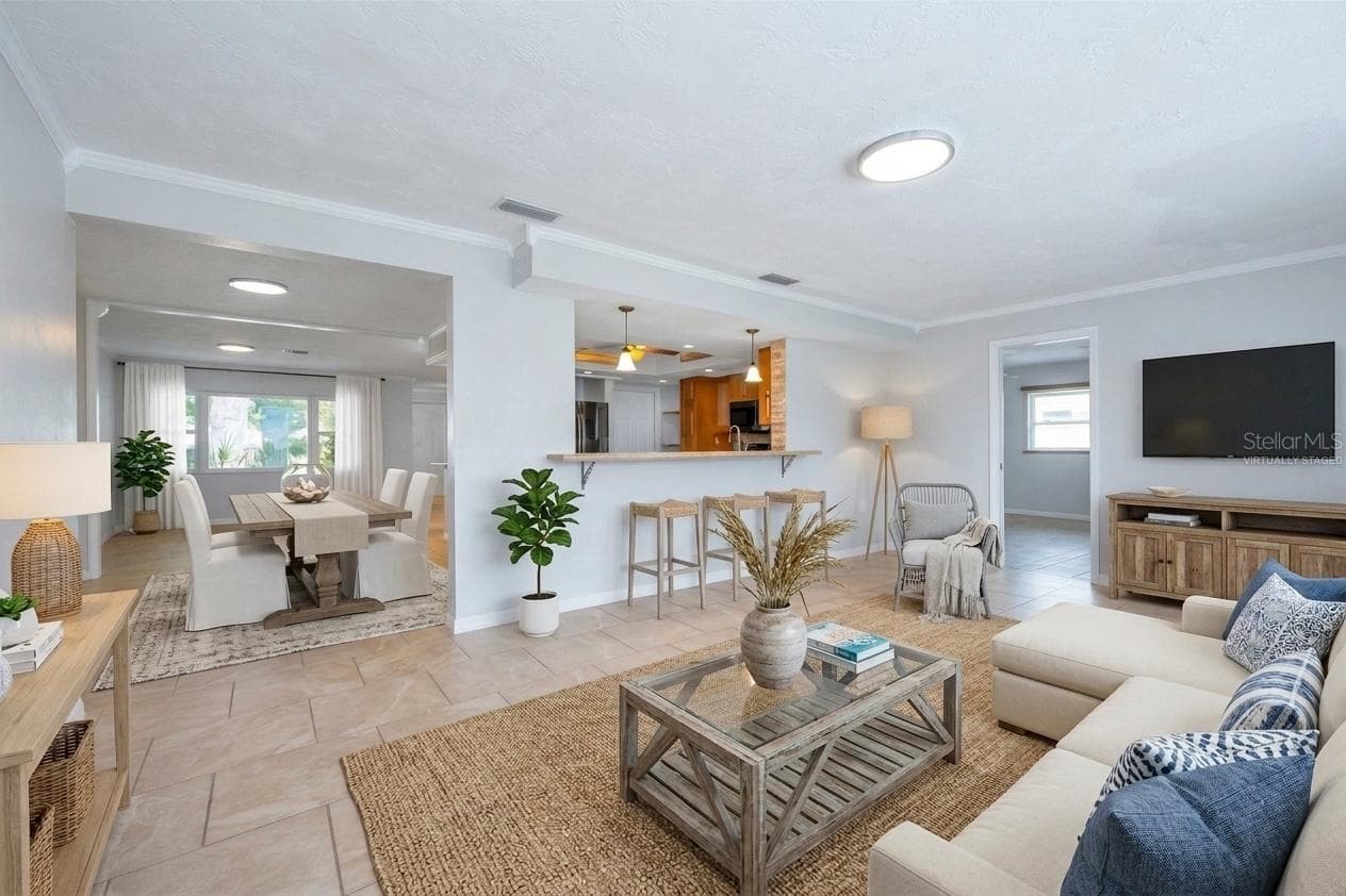 Virtually Staged Family Room looking into the Kitchen - 13760 87TH PL, SEMINOLE