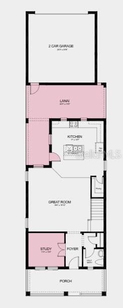 Floor Plan: Additional Highlights Include: 8' interior doors, single exterior door at kitchen, oak treads and painted risers, sink at laundry room, and whole house blinds. - 14791 FIELD DAISY DR, WINTER GARDEN