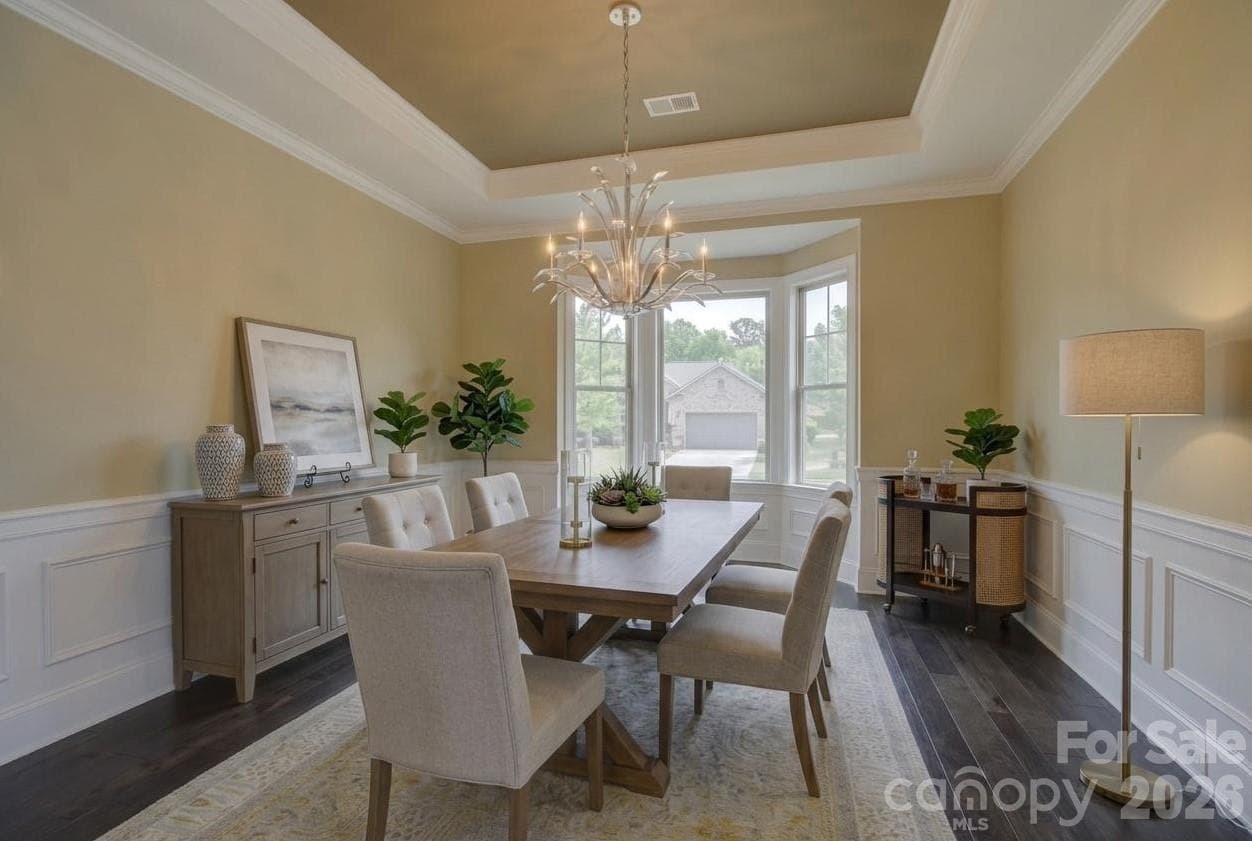 Virtually staged dining room - 14802 Creeks Edge Drive, Charlotte