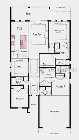 Floor Plan ~ Additional Highlights Include: Outdoor kitchen rough-in and whole house 8' interior doors - 5422 SPRING MOSS CT, ST CLOUD