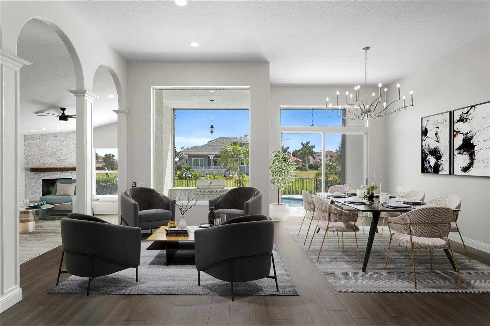 Virtually staged living and dining areas. - 6402 RUBIA CIR, APOLLO BEACH