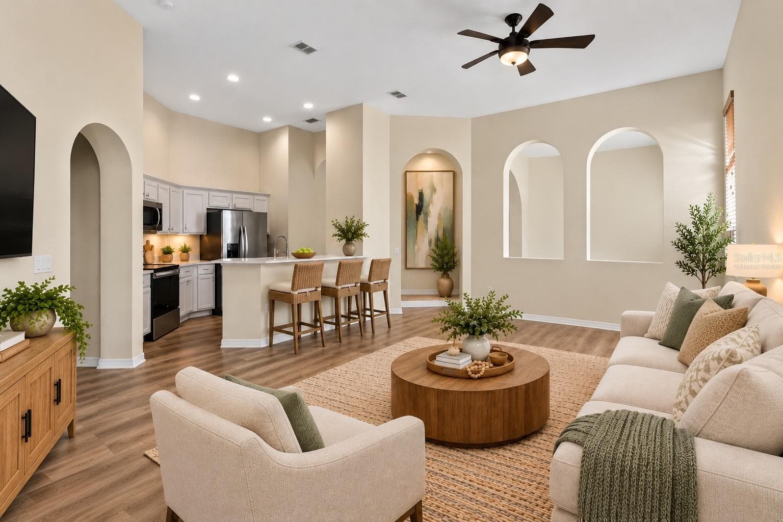 Virtually Staged Living Room - 2900 BONITA CIR, KISSIMMEE