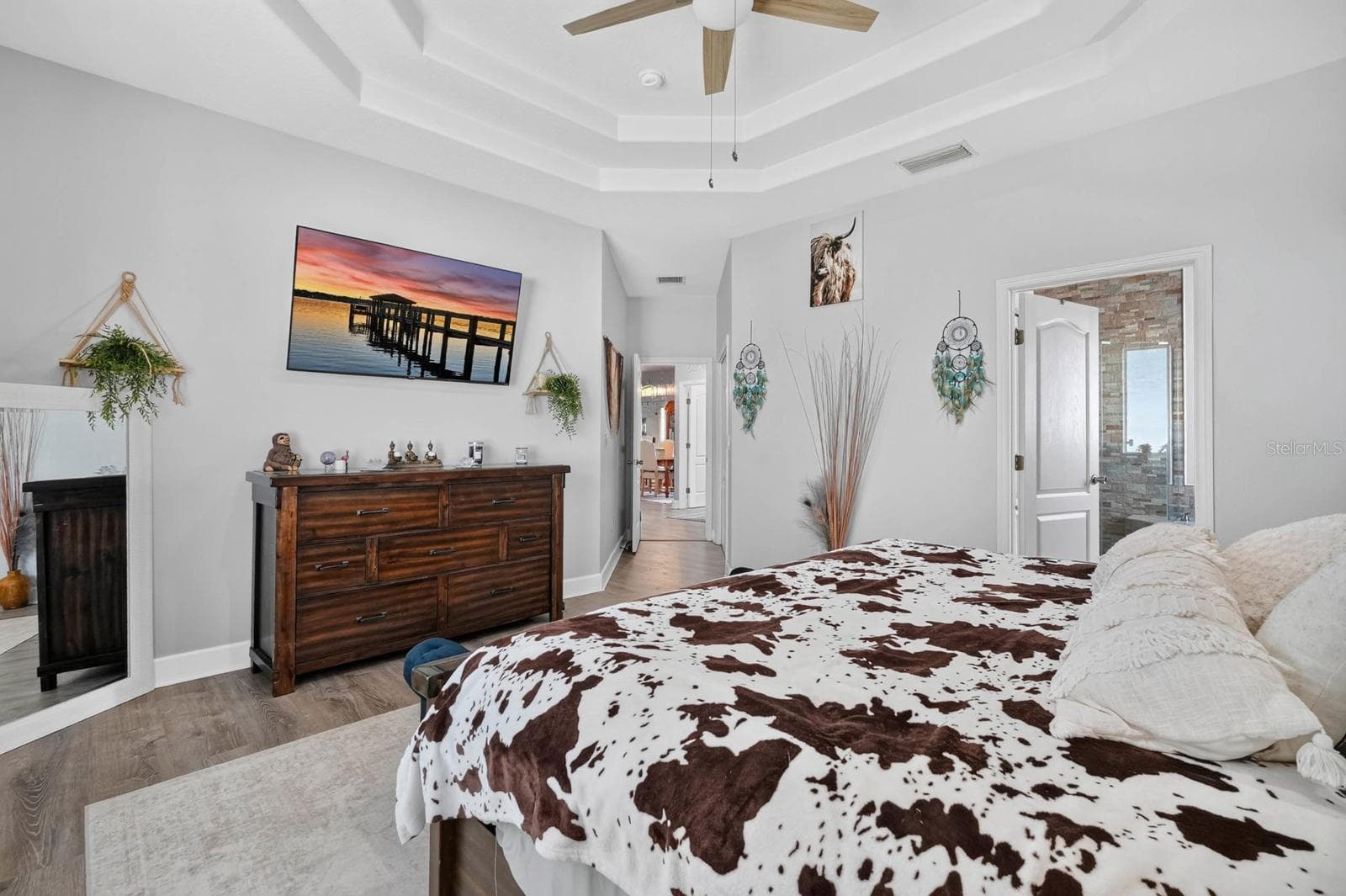 primary bedroom has double tray ceiling and is a generous size - 72 KARAS TRL, PALM COAST