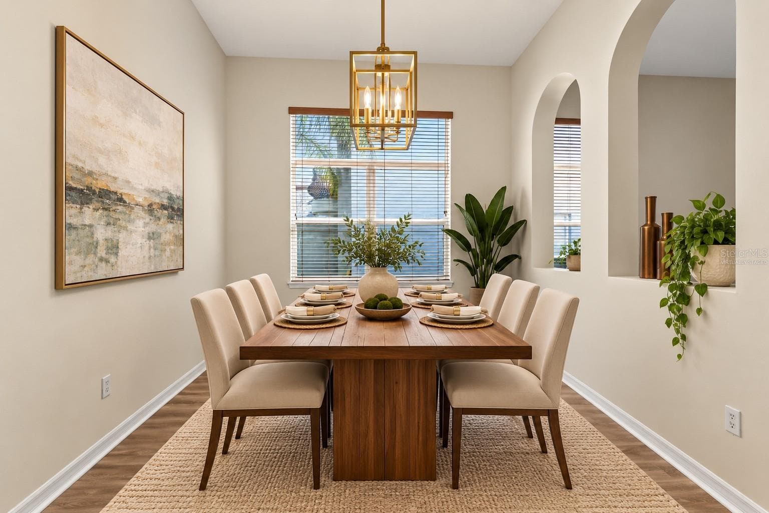 Virtually Staged Dinning Area Open to Living Room - 2900 BONITA CIR, KISSIMMEE