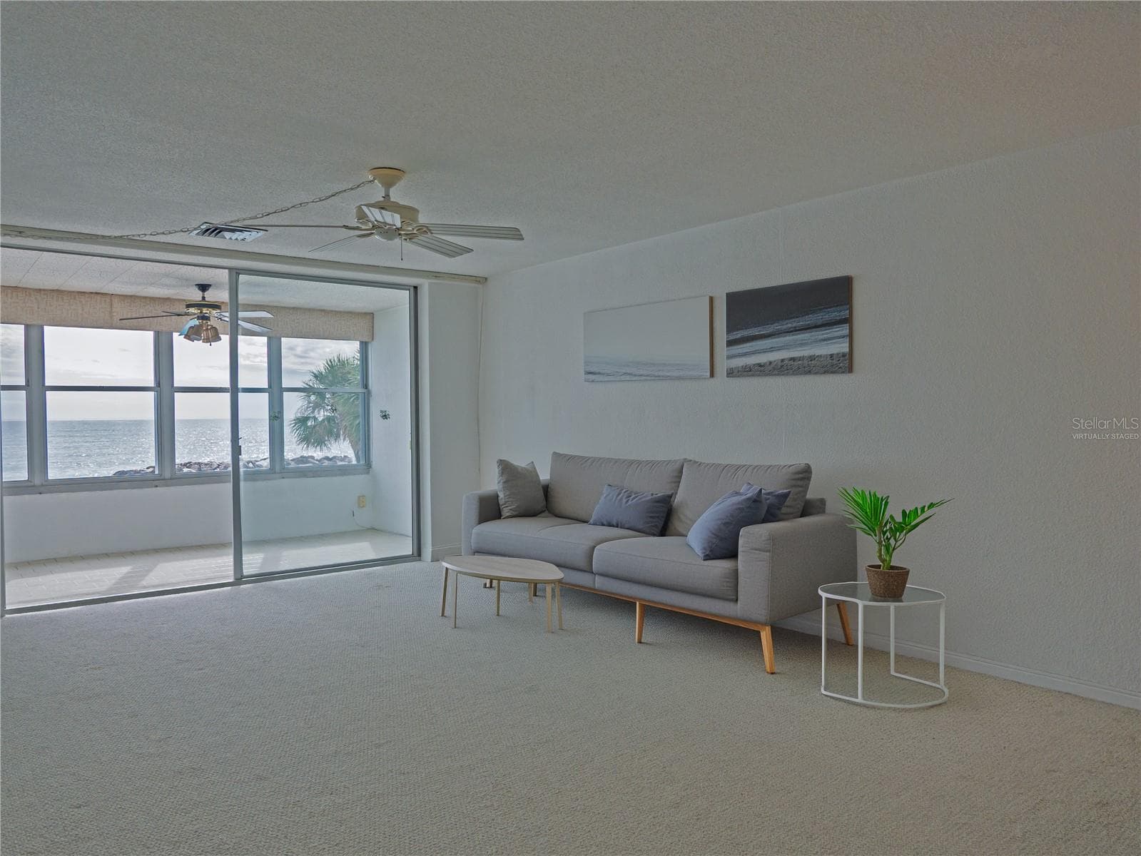 Virtually Staged Living Room - 7000 BEACH PLZ #202, ST PETE BEACH