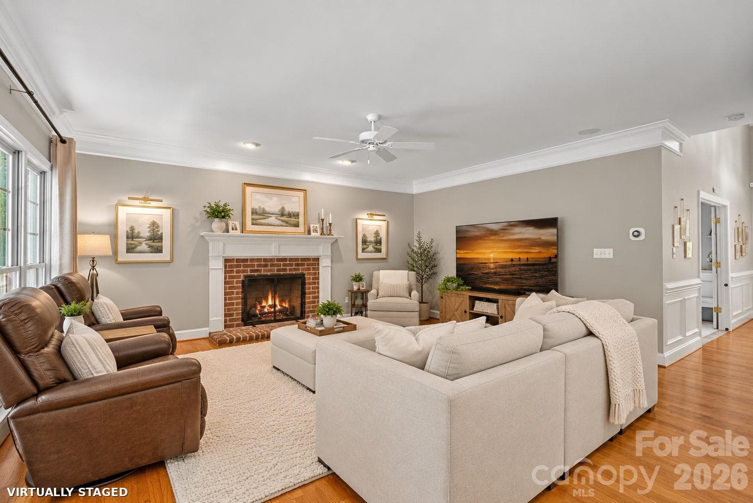 Brand new Benjamin Moore Calm throughout most of downstairs. Virtually staged. - 2401 Flagstick Drive, Matthews