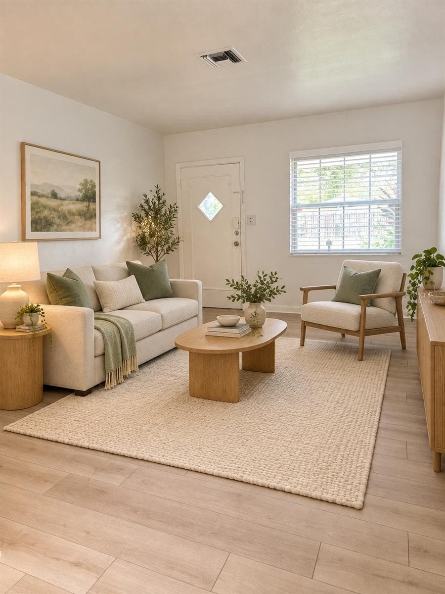 Virtually Staged Living Room - 2103 N HAROLD AVE, TAMPA