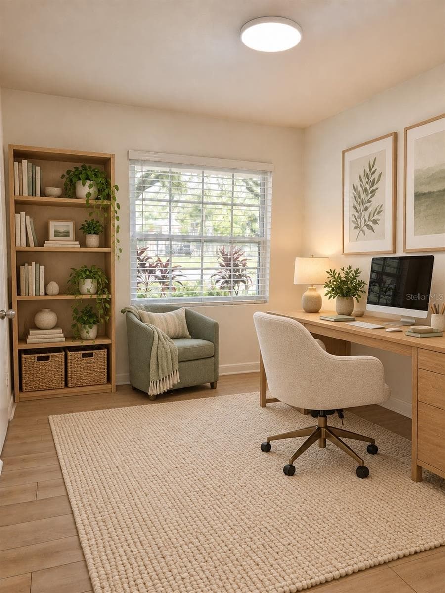 Or Bedroom 1 Vitrtually Staged as Home Office - 2103 N HAROLD AVE, TAMPA