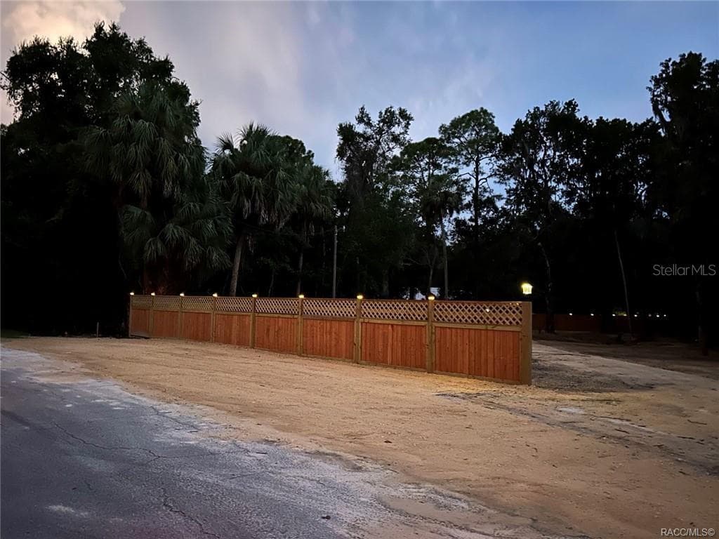Night view with solar lights 34 Palm - 34 Palm DR, INGLIS FL 34449