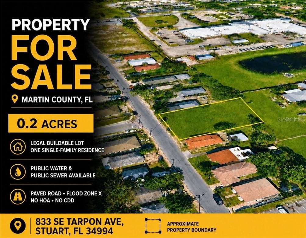 Land at 833 SE TARPON AVE, STUART FL 34994, Stuart