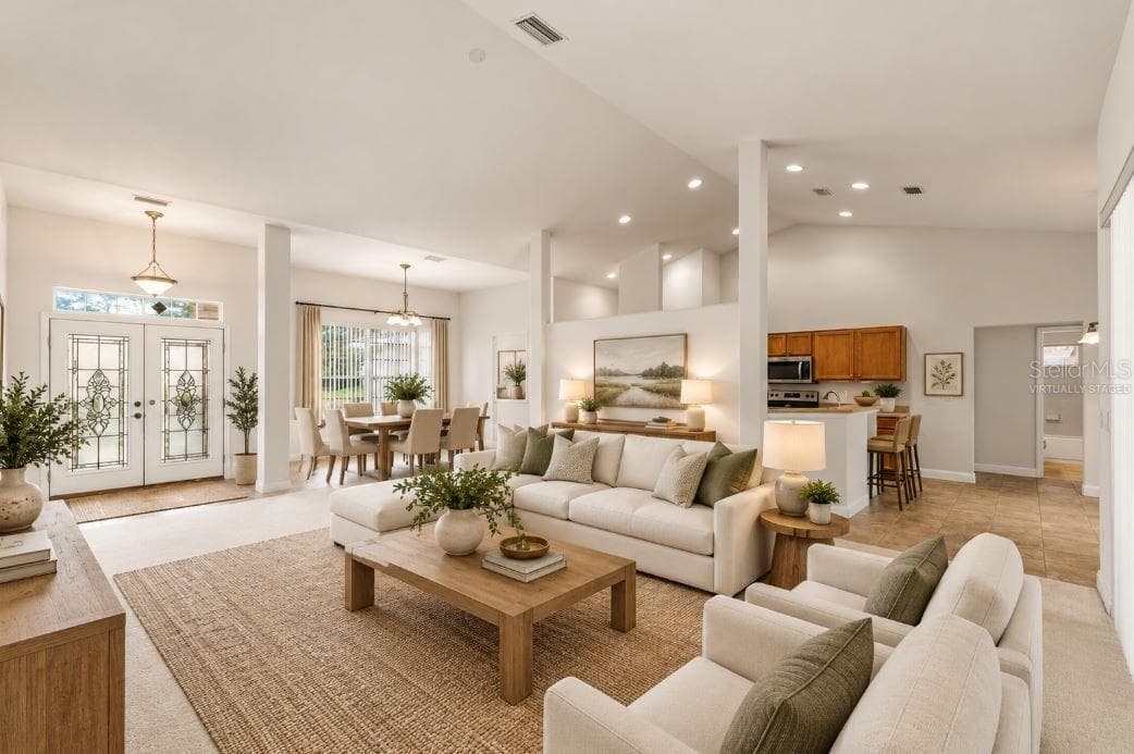 virtually staged living room. - 2820 E NEWHAVEN ST, INVERNESS