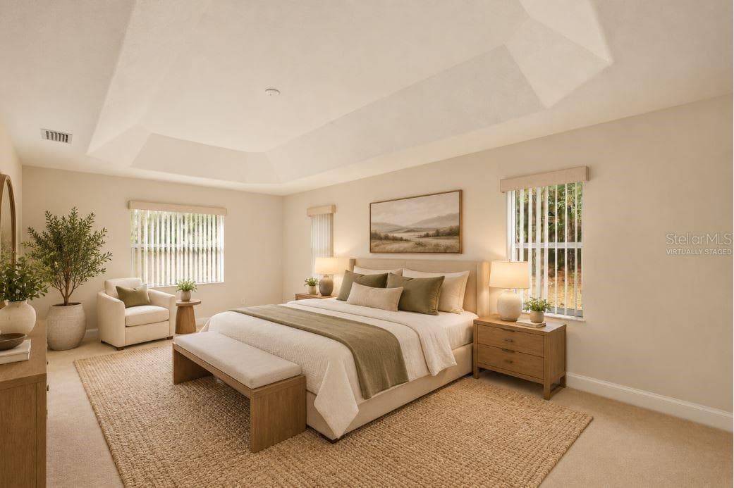 Virtually staged master bedroom. - 2820 E NEWHAVEN ST, INVERNESS