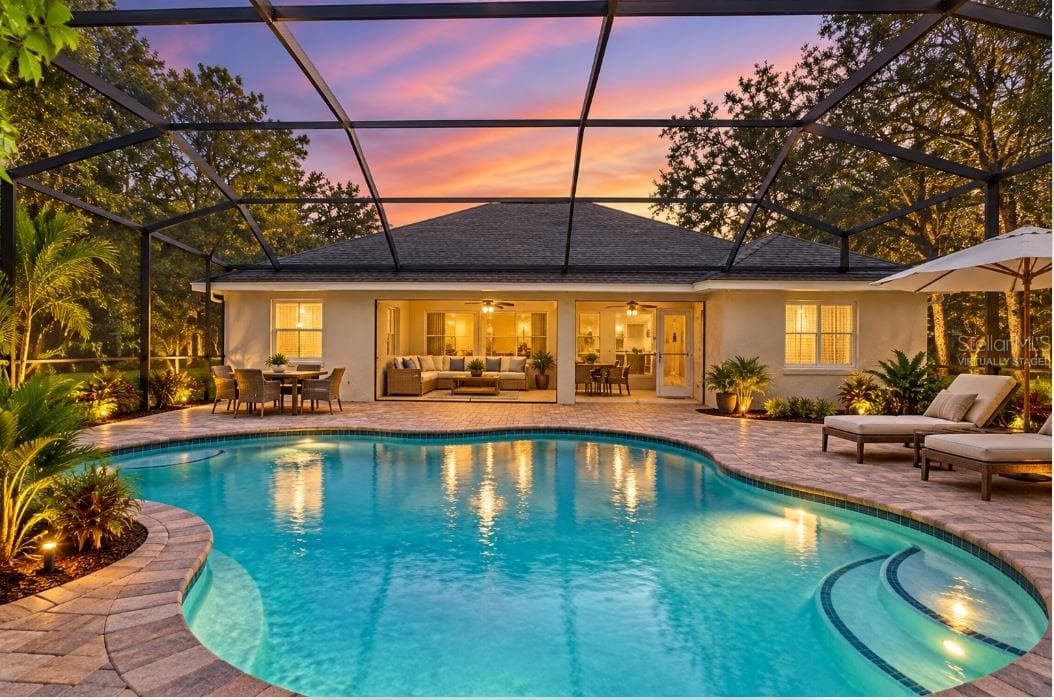 Virtually staged lanai and pool. - 2820 E NEWHAVEN ST, INVERNESS