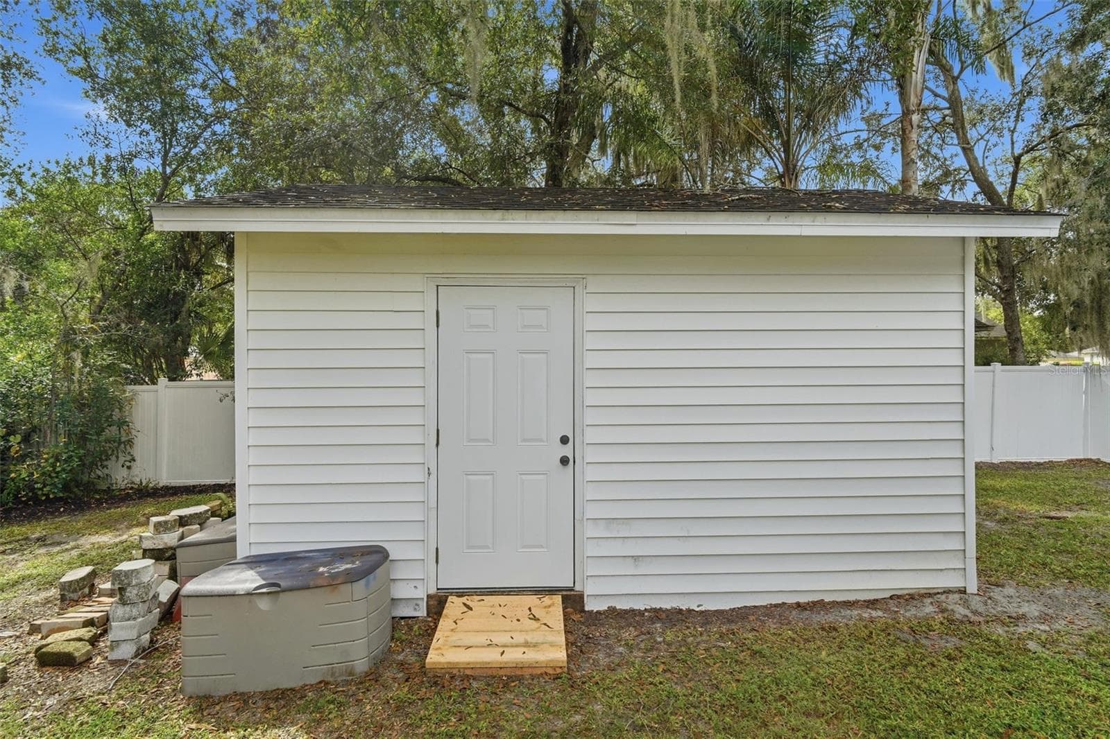 Storage shed/workshop. - 430 DEANNA CIR, DELAND