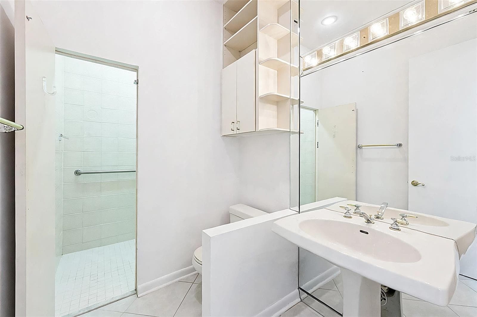 Main floor guest bathroom with hidden shower - 221 PINE CONE LN, LONGWOOD