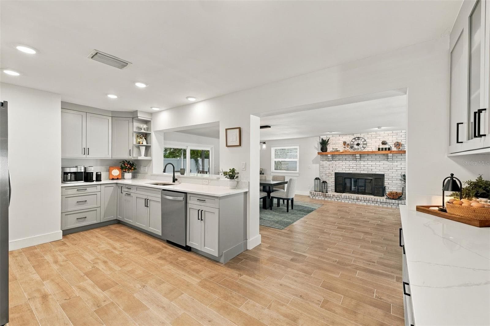 Kitchen w/ View of Family + Dining Room , - 4318 HELENA ST NE, ST PETERSBURG