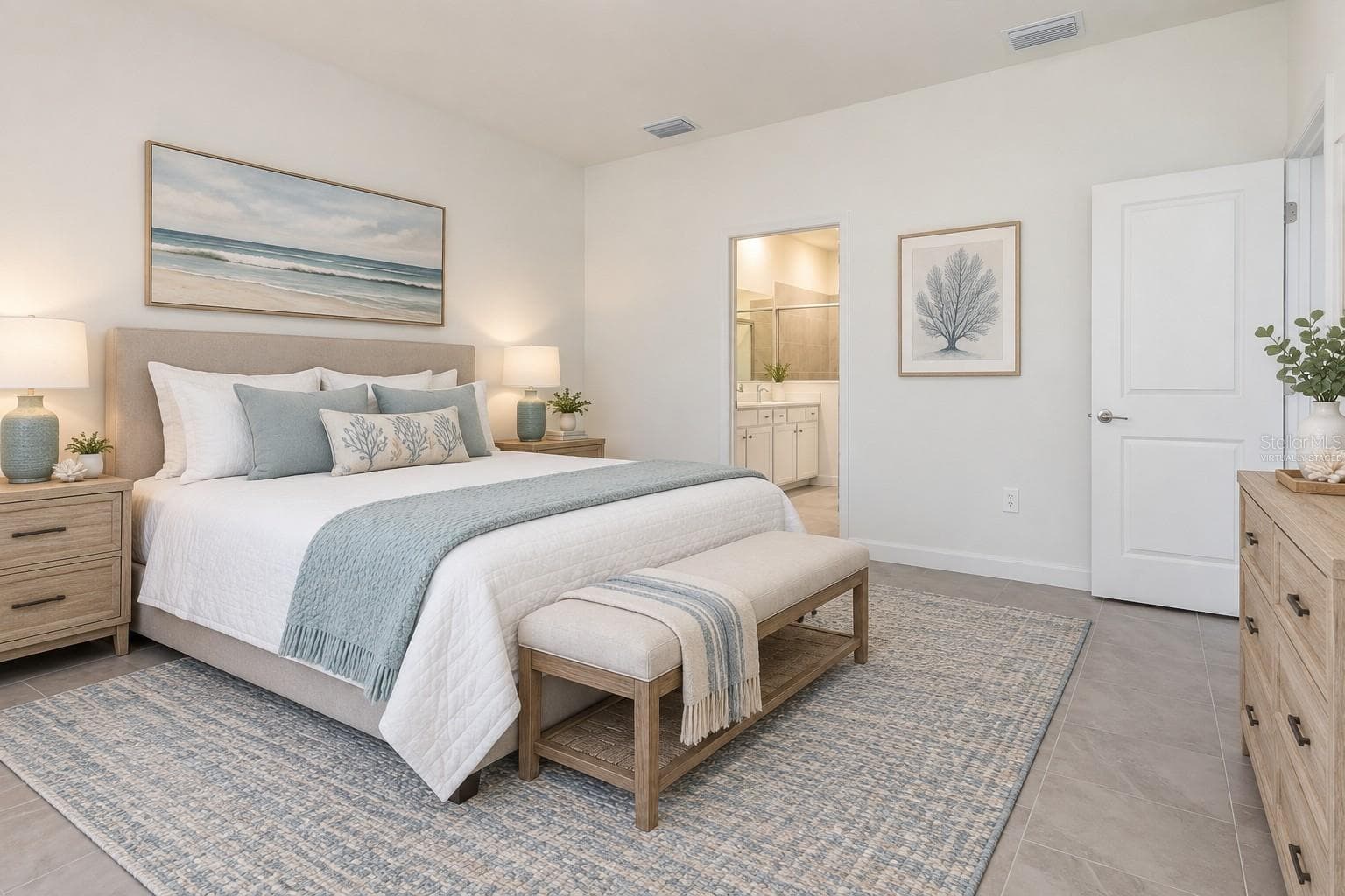 Virtually Staged Primary Bedroom - 13320 GRASSMERE CT, PUNTA GORDA
