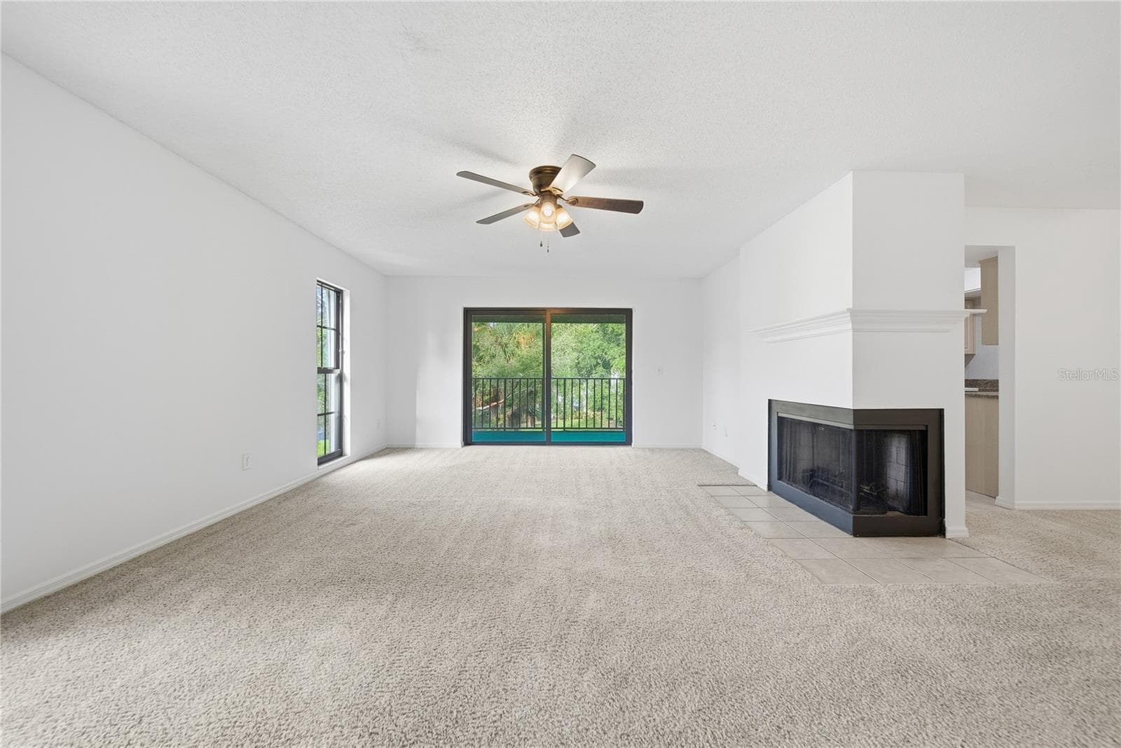 Living Room With Fireplace - 4520 SOUTHAMPTON CT #4520, TAMPA
