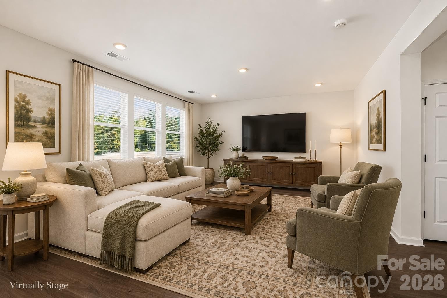 Virtually Stage - Living Room - 12133 Rowan Hill Drive, Huntersville