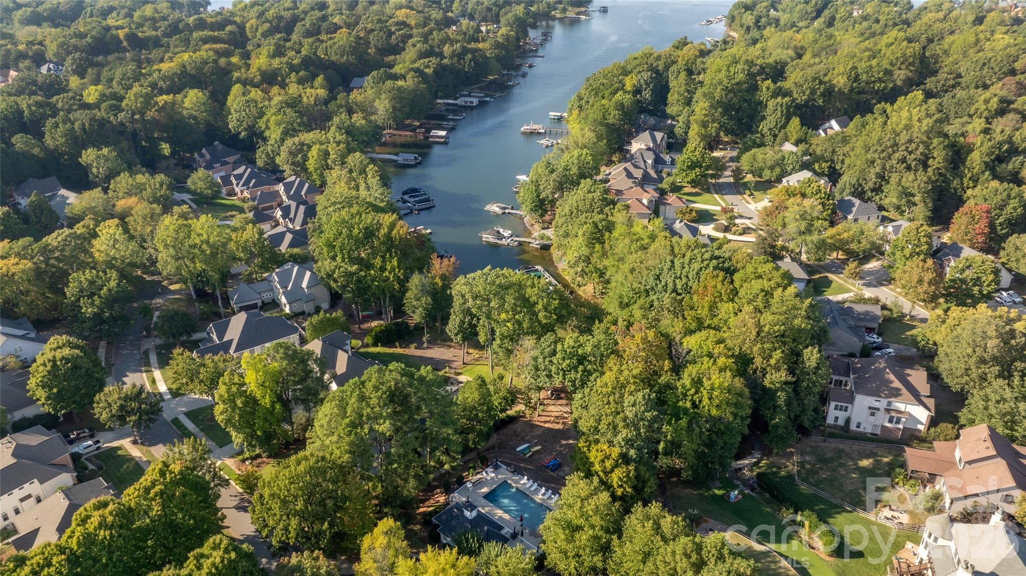 community pool with lake view and lake access - 20315 Southshore Drive, Cornelius