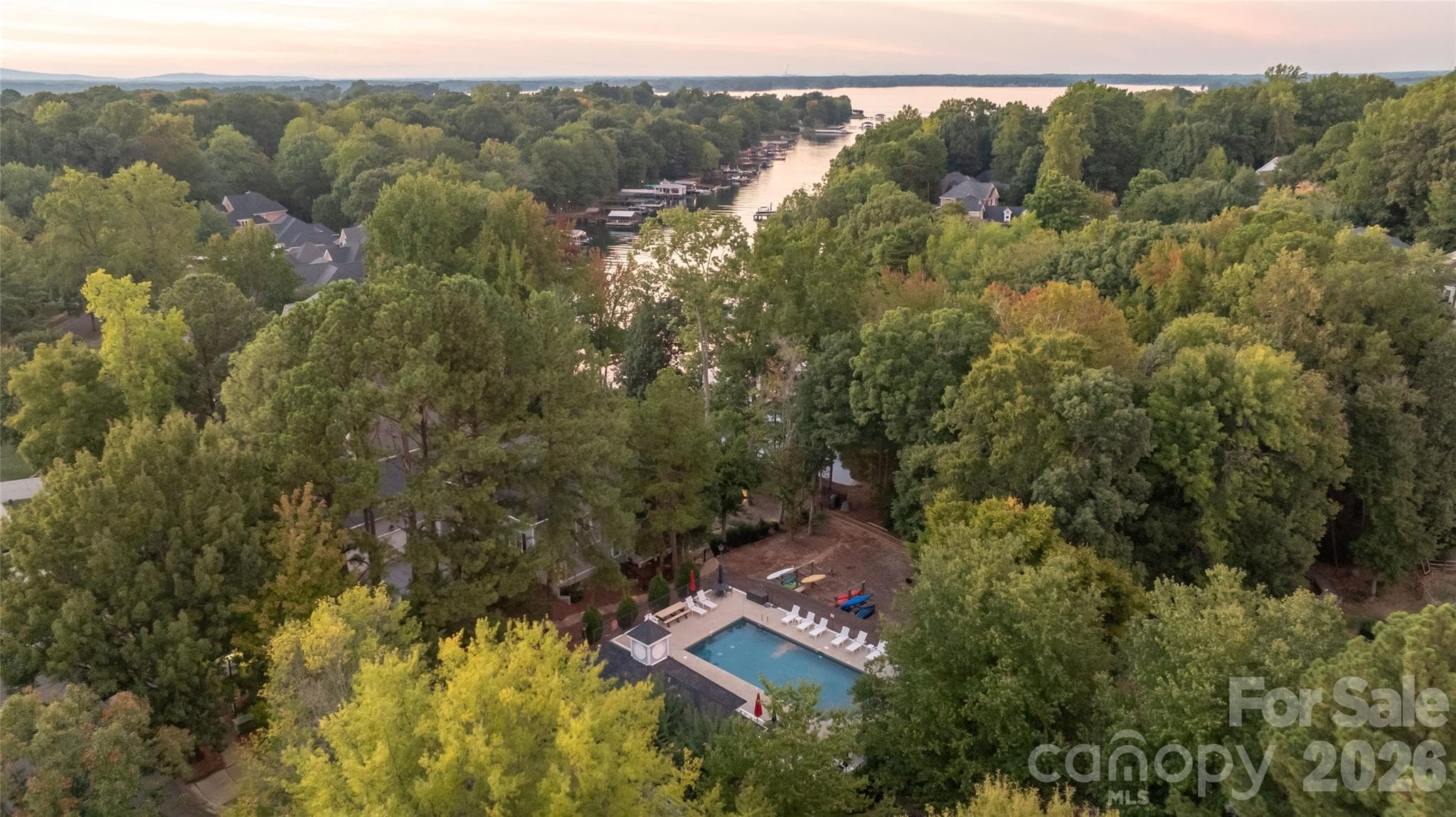 community pool with lake view and lake access - 20315 Southshore Drive, Cornelius