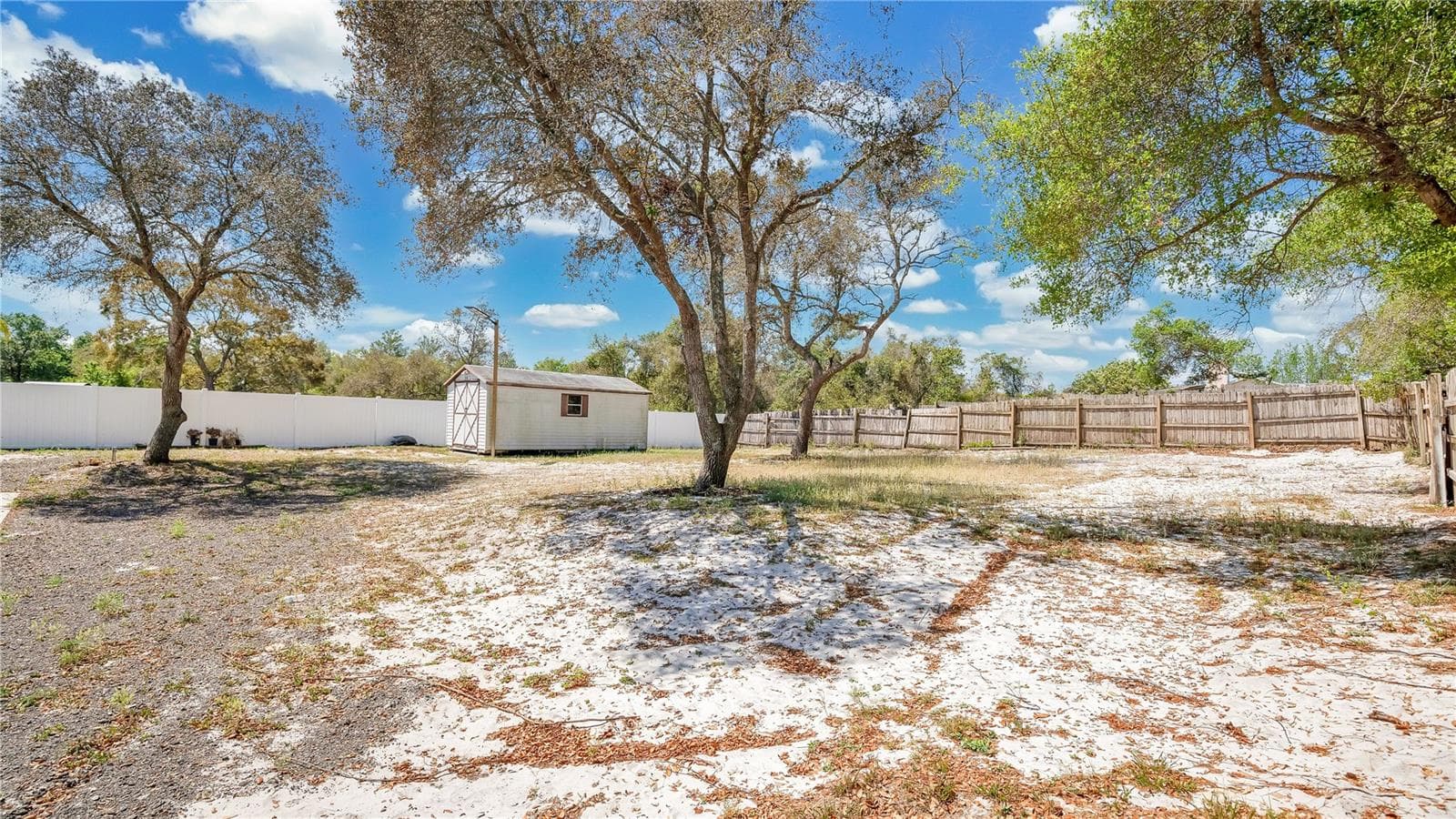 Back yard with mature trees - 2685 GROVELAND AVE, DELTONA