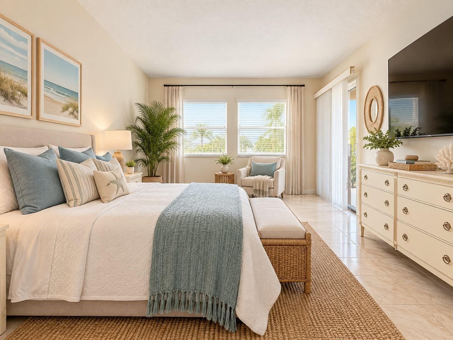 Virtually staged-Master bedroom - 1805 MARINER DR #55, TARPON SPRINGS