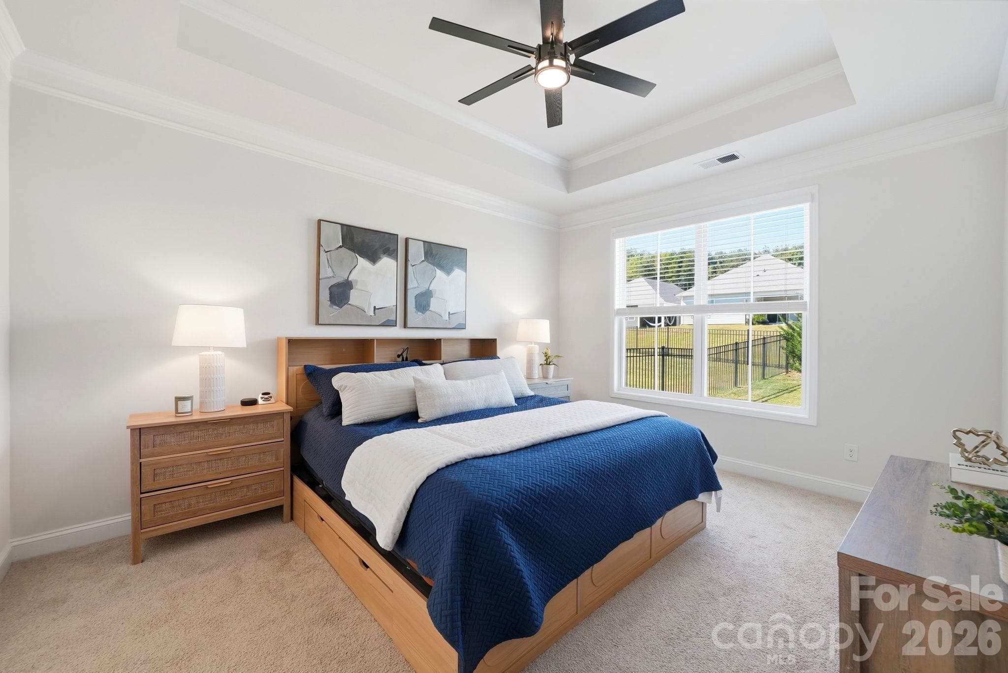 Primary Bedroom with Tray Ceiling - 4207 Millstream Road, Denver