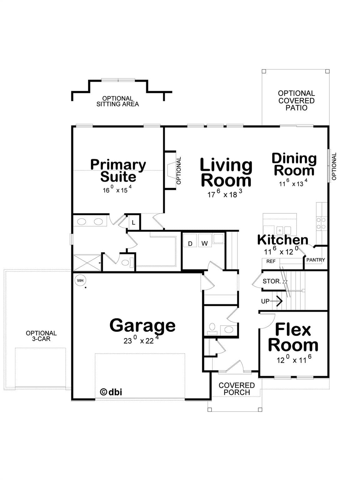 Main Floor Includes Covered Rear Porch, Fireplace and 3rd Car Garage - 2041 Haverhill Lane, York