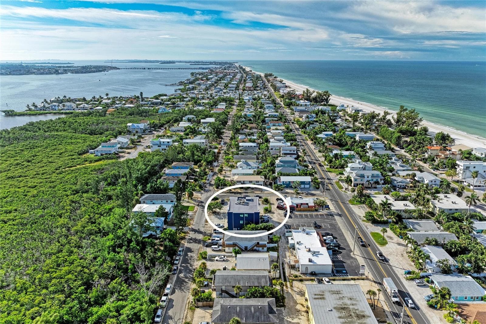 Aerial - Facing South - 3004 AVENUE C, HOLMES BEACH