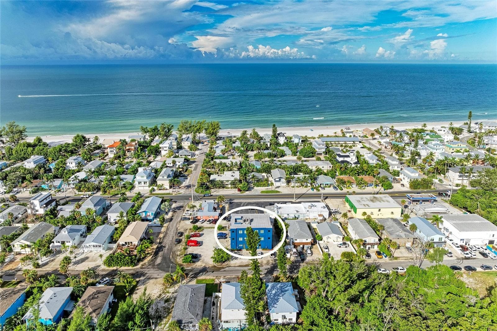 Aerial - Facing West - 3004 AVENUE C, HOLMES BEACH
