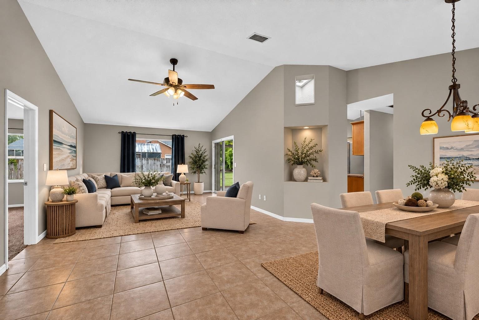 Living Dining Area Virtually Stage - 39 FISCHER LN, PALM COAST