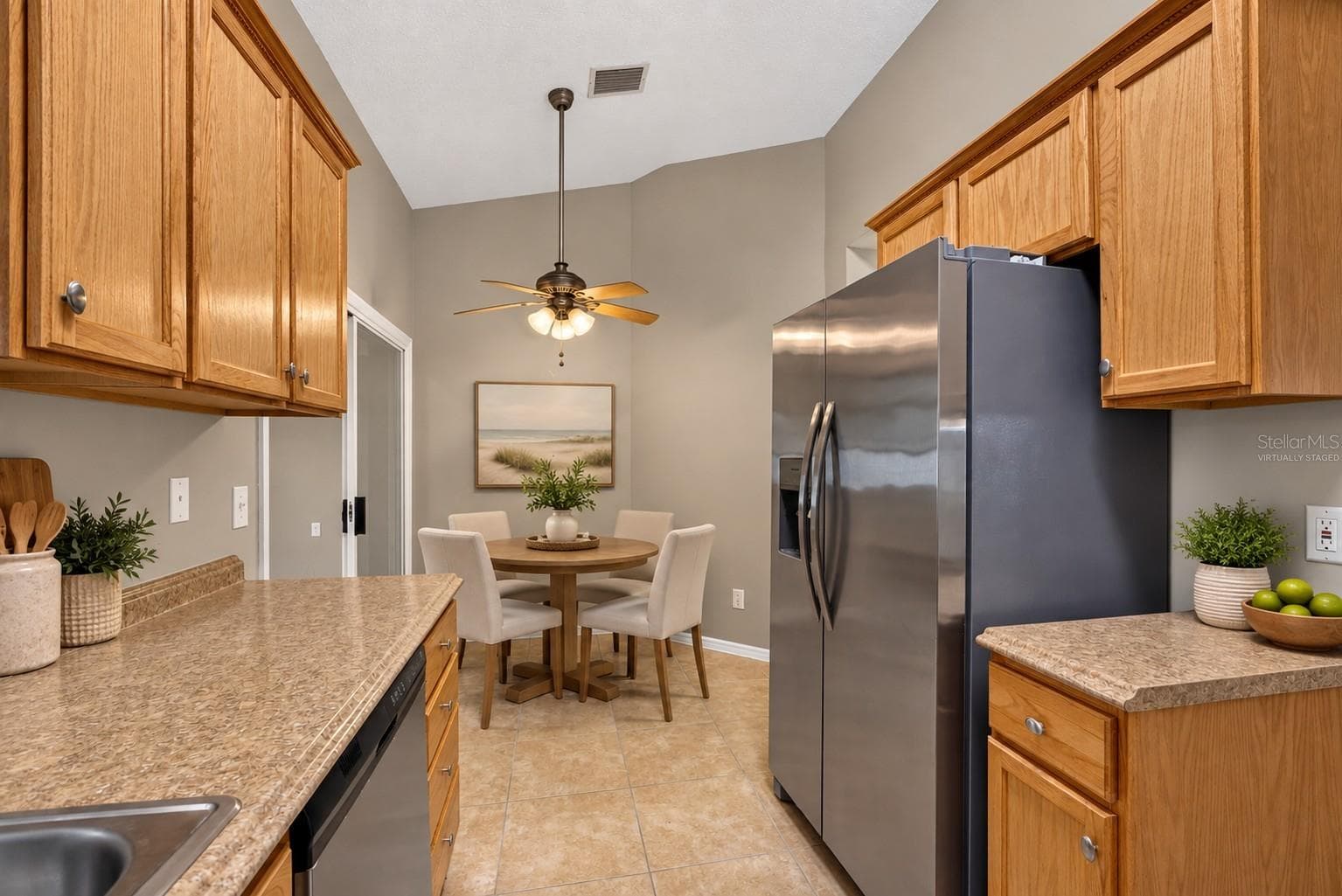 Kitchen with Breakfast NookVirtually Staged - 39 FISCHER LN, PALM COAST