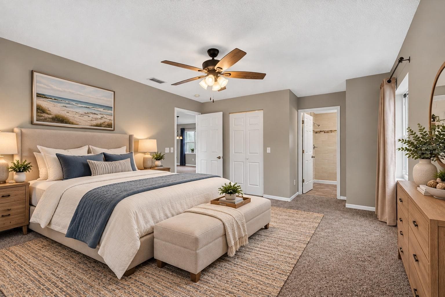 Primary BedroomVirtually Staged - 39 FISCHER LN, PALM COAST