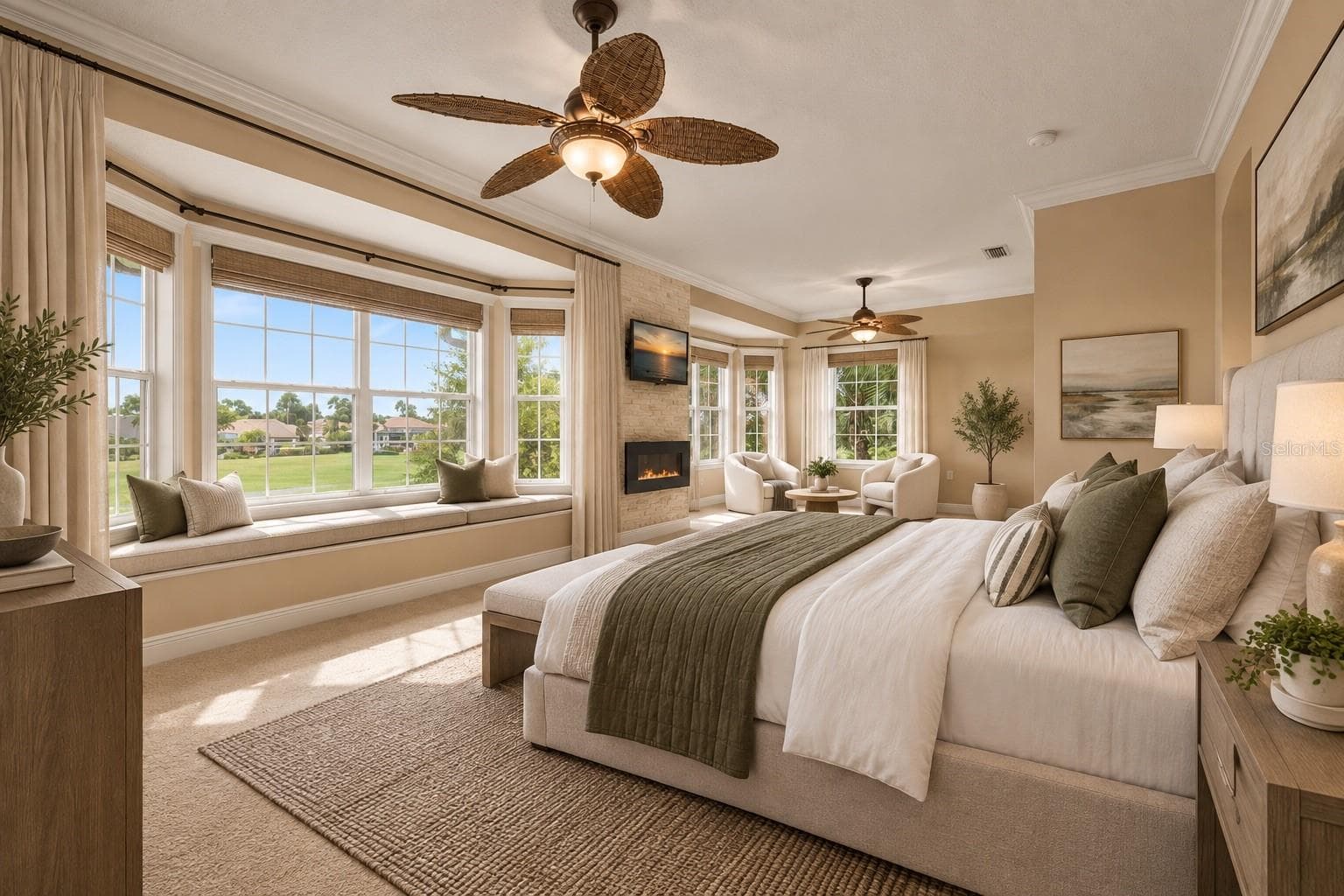 A spacious, light-filled retreat with expansive windows, a built-in window seat, and beautiful views. - 8432 MIRAMAR WAY, LAKEWOOD RANCH