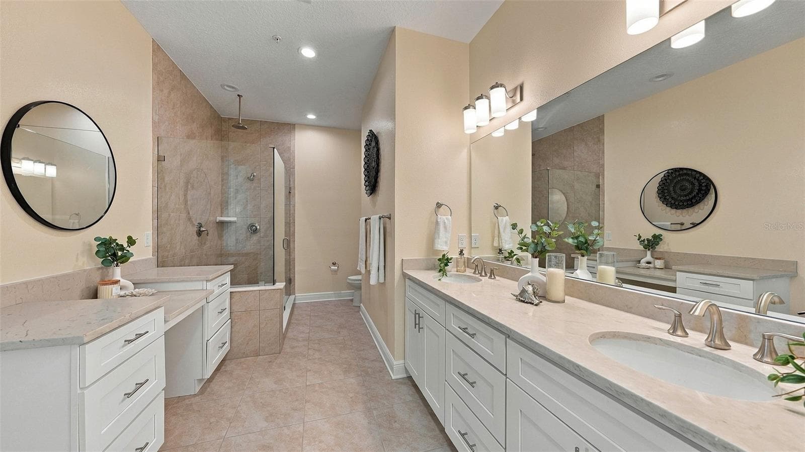 Upgraded primary bathroom with large shower and vanity - 3439 79TH STREET CIR W #303, BRADENTON
