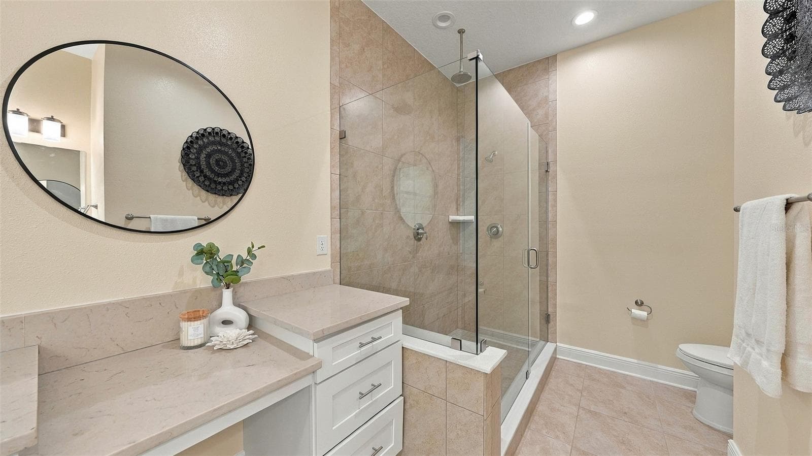Upgraded primary bathroom with large shower and vanity - 3439 79TH STREET CIR W #303, BRADENTON