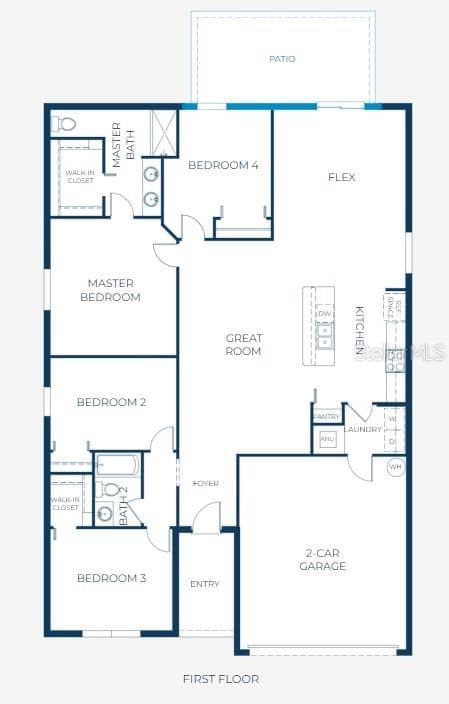 Floor Plan - Model home - actual lot & features may vary. - 13250 SNOWY PLOVER AVE, WEEKI WACHEE