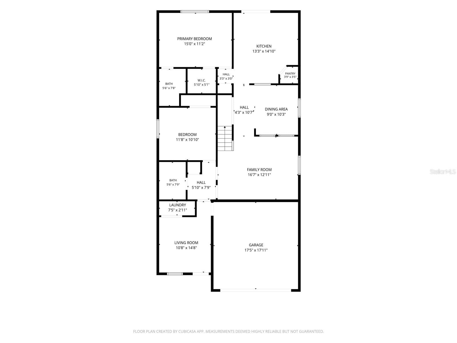FLOOR PLAN 1ST LEVEL W/ APPROX MEASUREMENTS - 1293 7TH AVE, DELAND