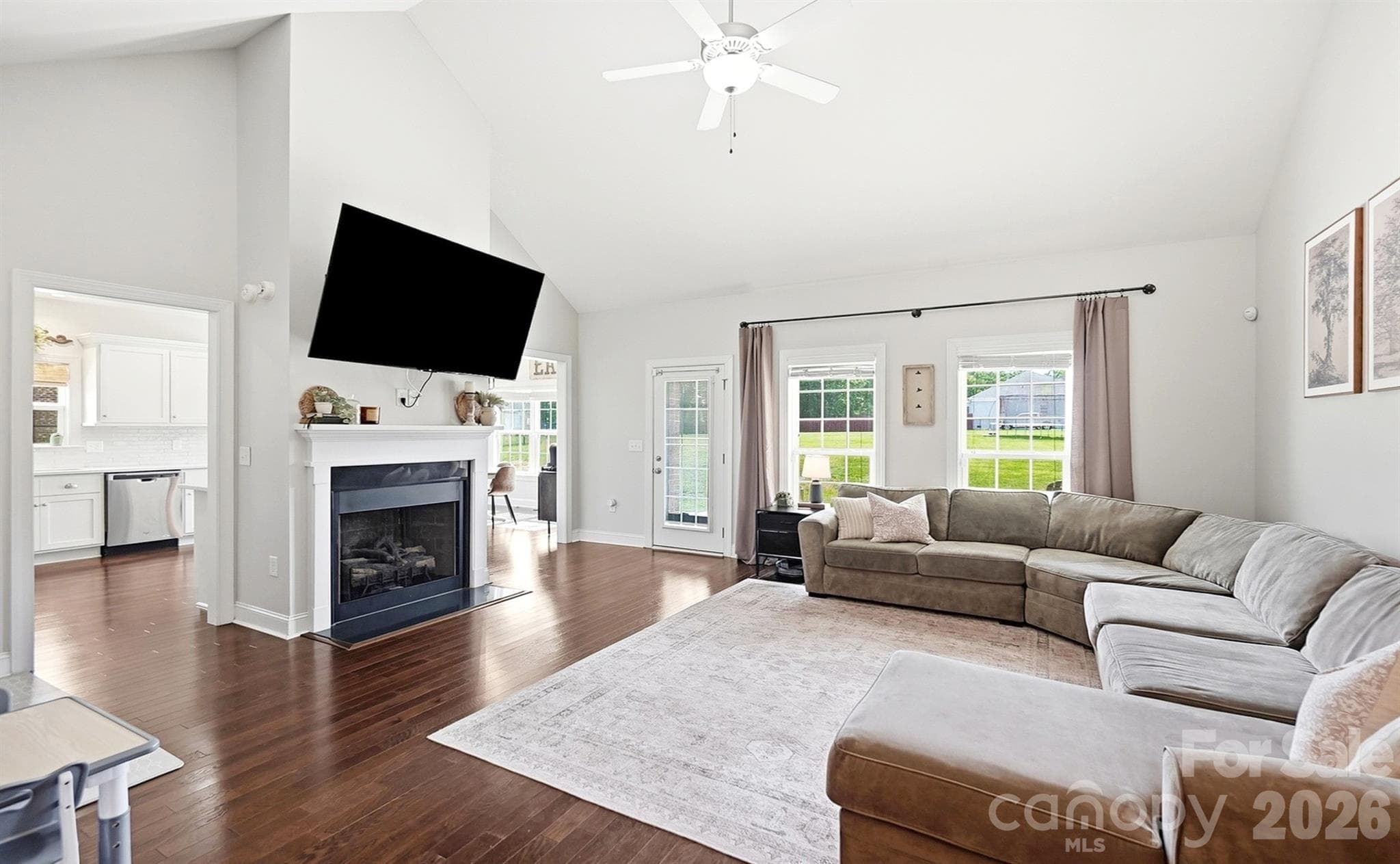 Large Living Room with Gas Fireplace - 4004 Camden Oaks Lane, Monroe