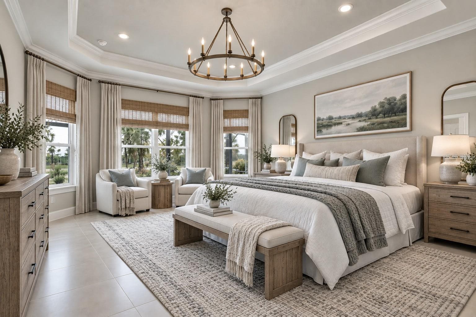 virtually staged master bedroom - 15281 CONTENTA LOOP, LAKEWOOD RANCH