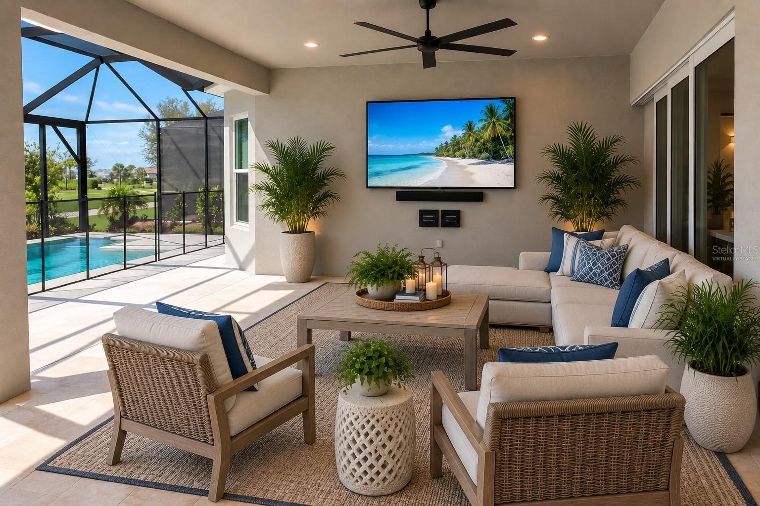 virtually staged lanai - 15281 CONTENTA LOOP, LAKEWOOD RANCH