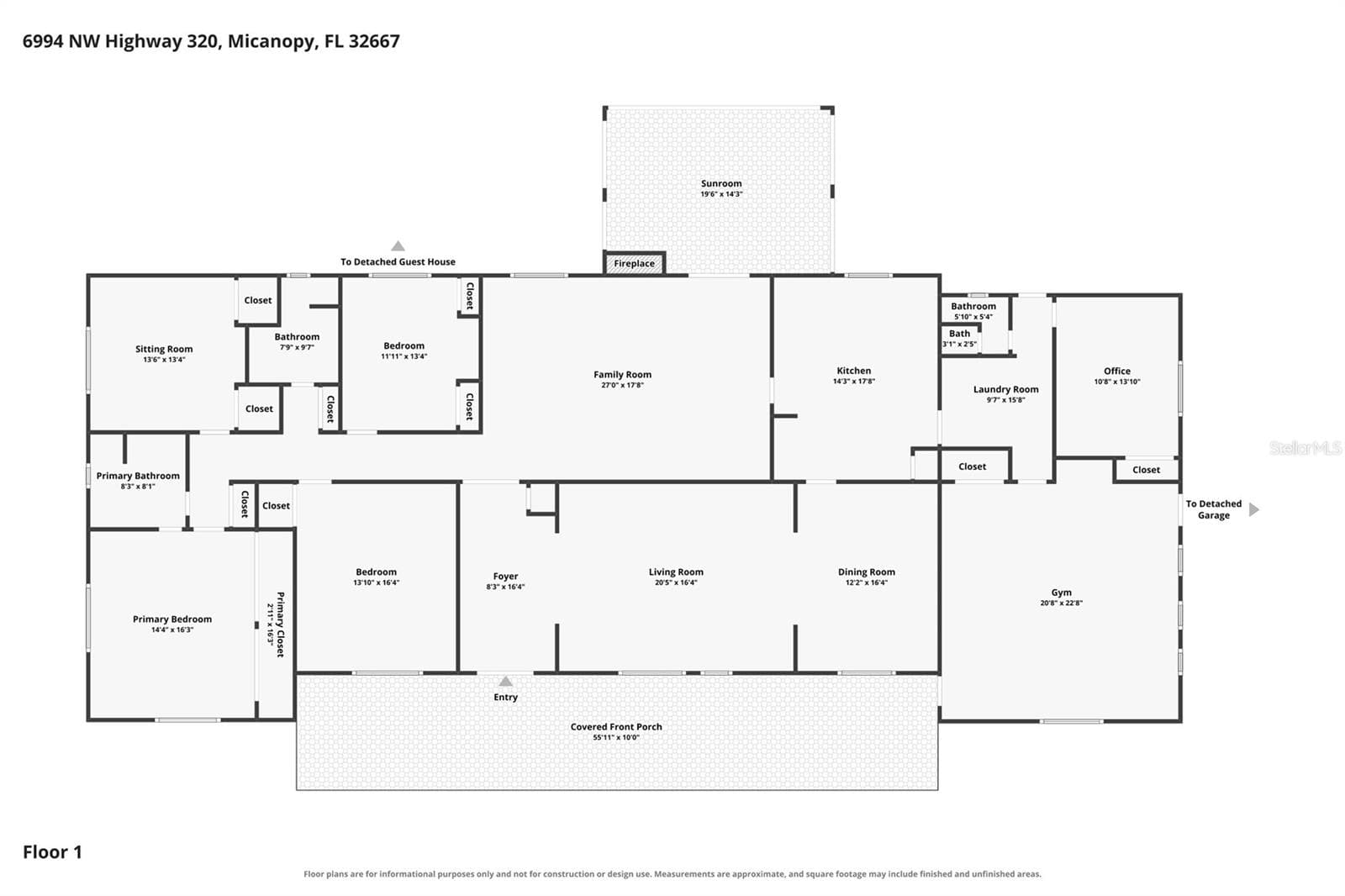 Main House Floor Plan - 6994 NW HIGHWAY 320, MICANOPY