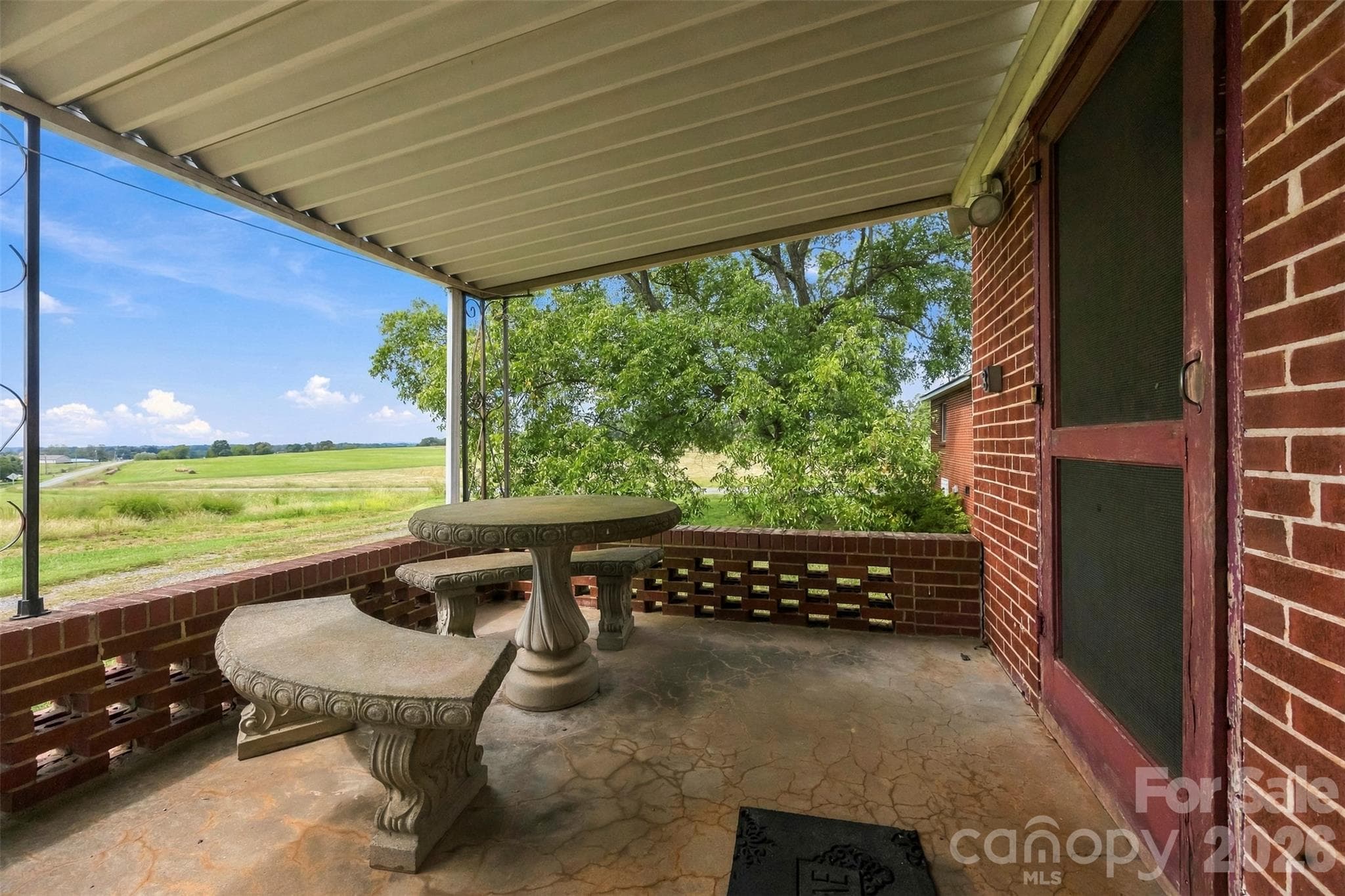 Close up of the covered back porch - 2925 Fallston Waco Road, Shelby