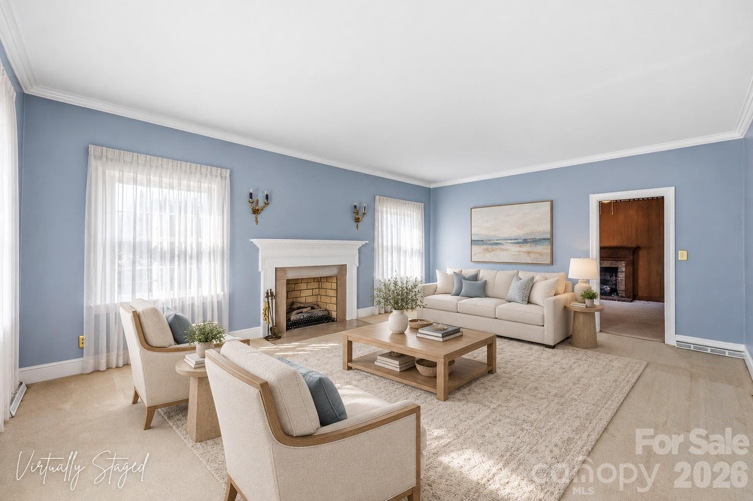 Virtually Staged - Living Room - 525 East Street, Albemarle