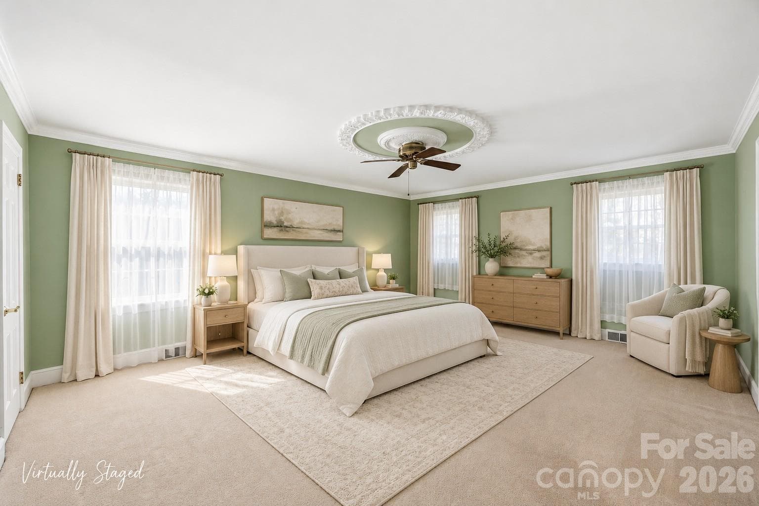 Virtually Staged - Primary Bedroom - 525 East Street, Albemarle