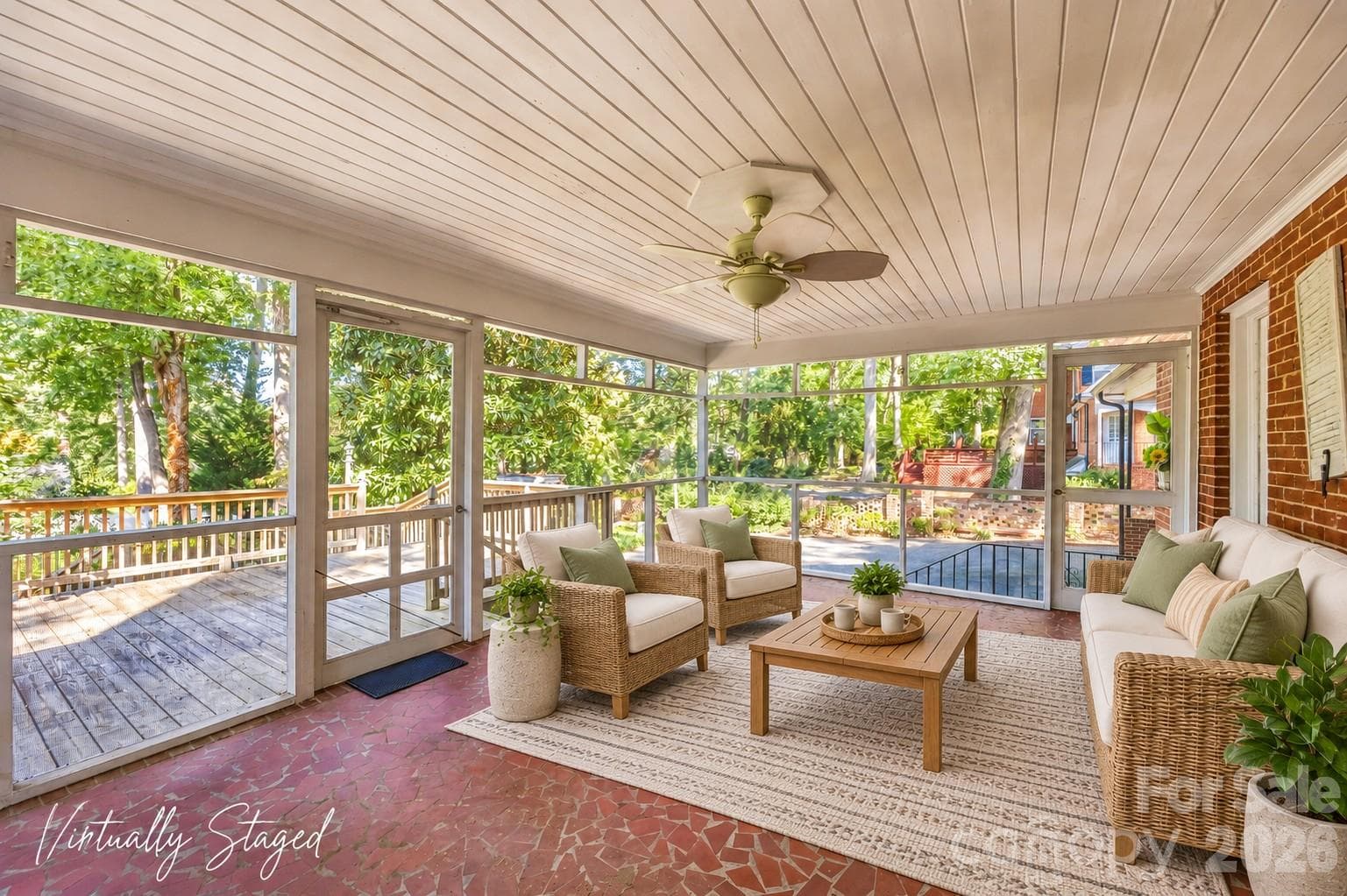 Virtually Staged - Screened Back Porch - 525 East Street, Albemarle