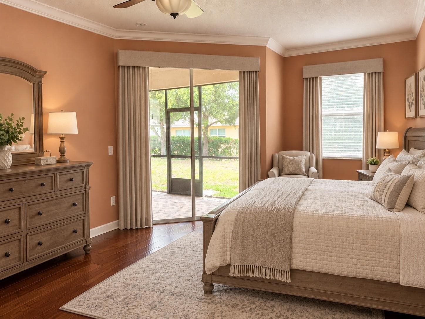 VIRTUALLY STAGED PRIMARY BEDROOM WITH FURNITURE - 4056 SERENA LN, CLERMONT