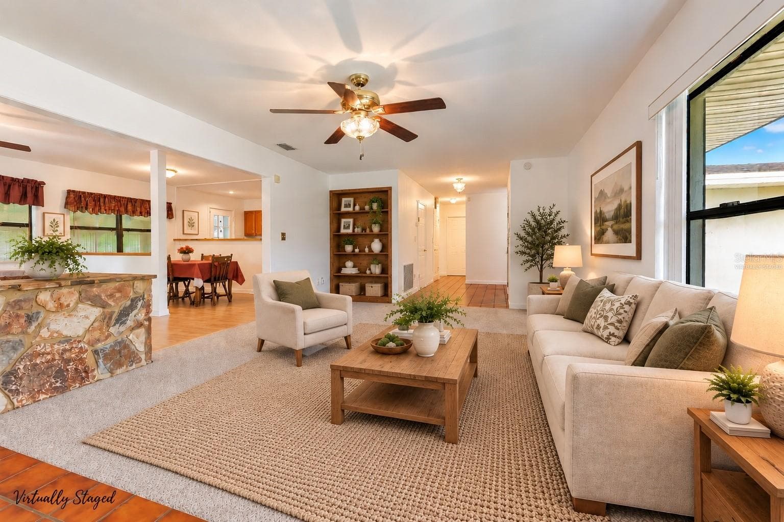 Living Room (Virtually Staged) - 1615 LAKE MIRIAM DR, LAKELAND